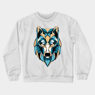 Artict Wolf Head Geometri Fantasy Artsy Style Crewneck Sweatshirt